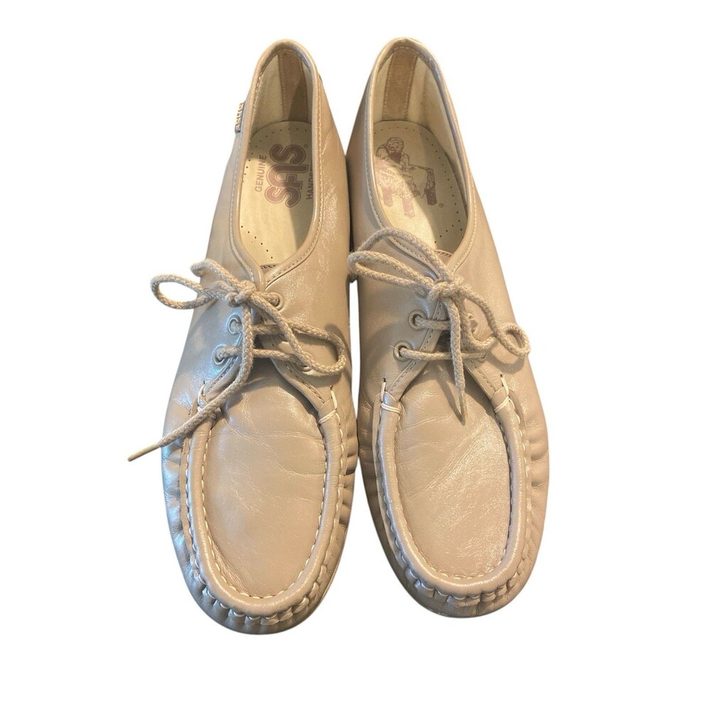 SAS Tripad Taupe Lace Up Leather Orthotic‎ Walking Comfort Flat Shoes 10.5